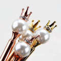 New Style Pearl Crown Metal Pen Rhinestones Crown Ball Pen Crystal Metal Big Diamond Tip Pen With Custom Logo
